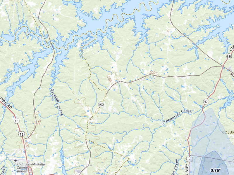 NEXRAD radar-signature map of the hail storm over Appling, GA on Aug 10, 2026