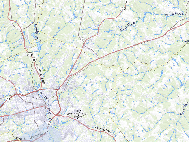 NEXRAD radar-signature map of the hail over Athens, GA