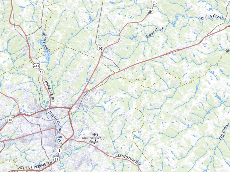 Radar-estimated hail-size map of the storm over Athens, GA
