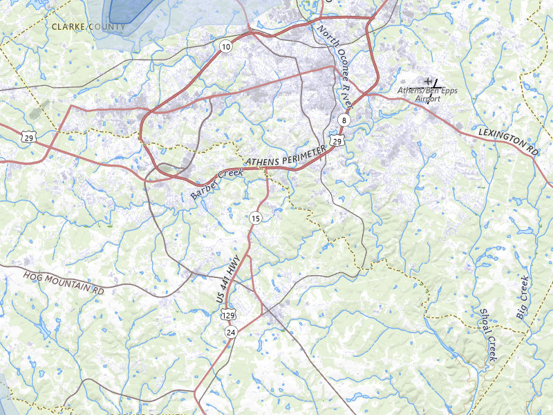 NEXRAD radar-signature map of the hail storm over Athens, GA on Aug 4, 2026