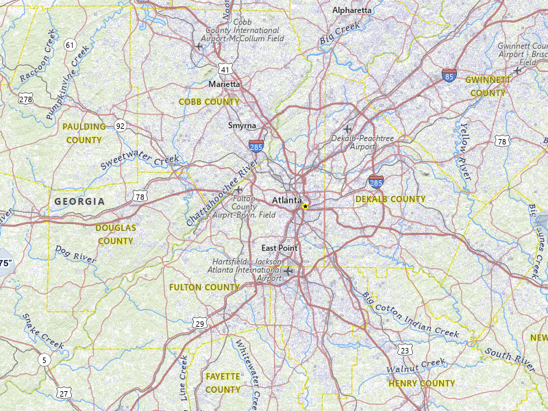 NEXRAD radar-signature map of the hail storm over Atlanta, GA on Jul 11, 2026
