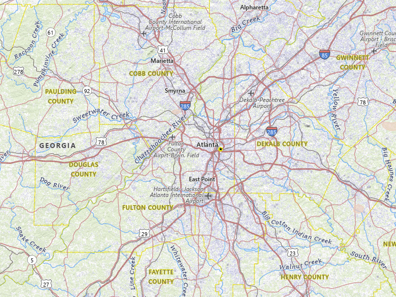 Radar-estimated hail-size map of the storm over Atlanta, GA on Jul 12, 2026