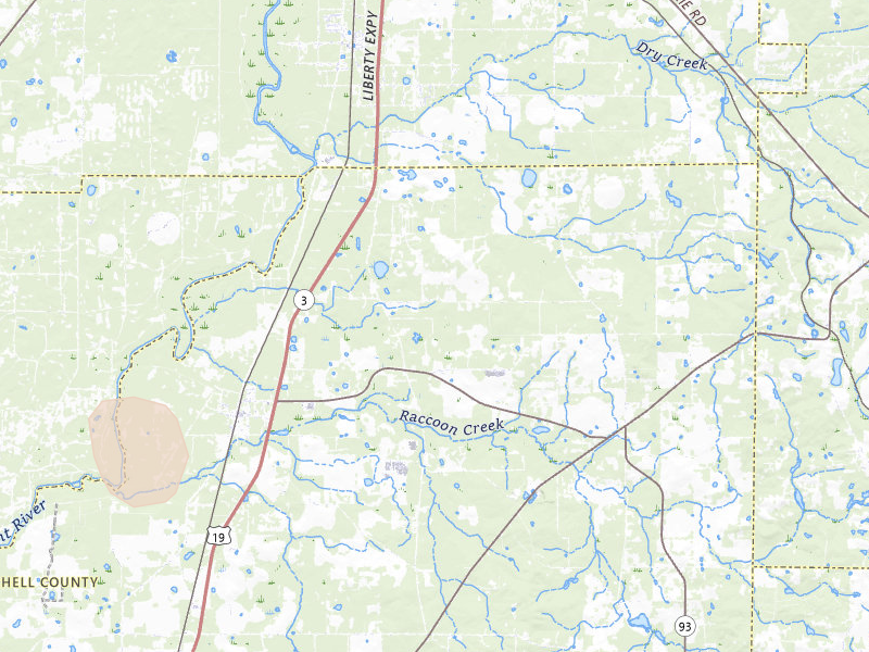 Radar-estimated hail-size map of the storm over Baconton, GA on Jul 29, 2026