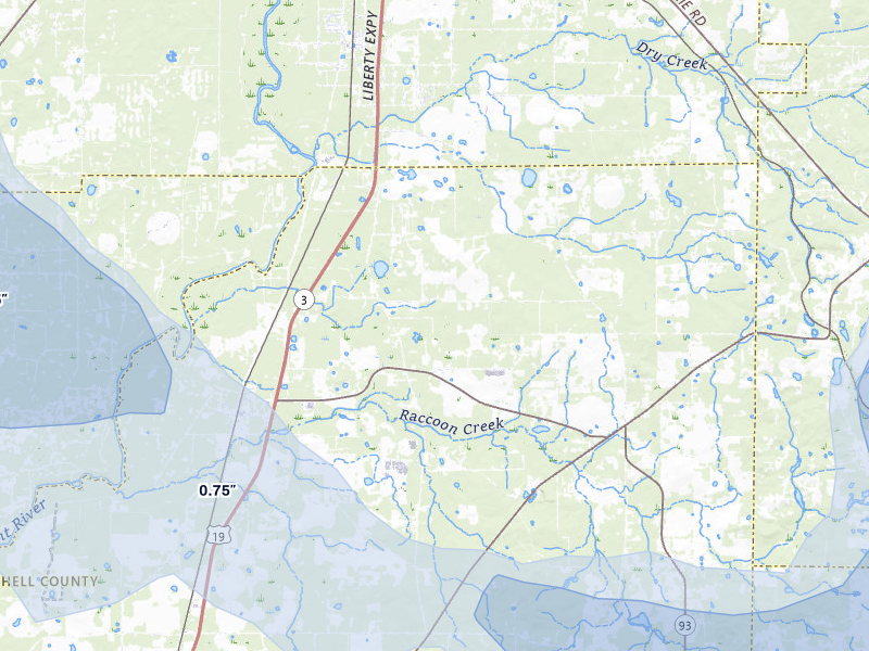 NEXRAD radar-signature map of the hail storm over Baconton, GA on Jul 29, 2026