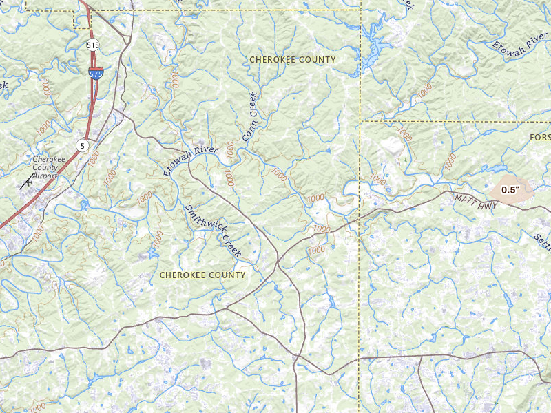 Radar-estimated hail-size map of the storm over Ball Ground, GA on Jul 4, 2026