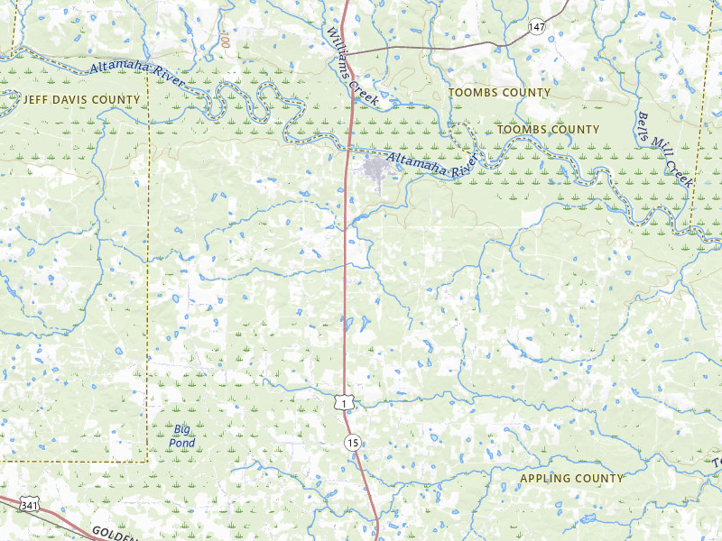 Radar-estimated hail-size map of the storm over Baxley, GA on Jul 5, 2026