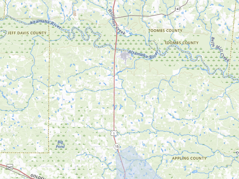NEXRAD radar-signature map of the hail over Baxley, GA