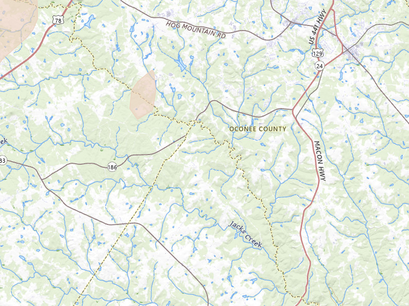 Radar-estimated hail-size map of the storm over Bishop, GA on Jun 29, 2026