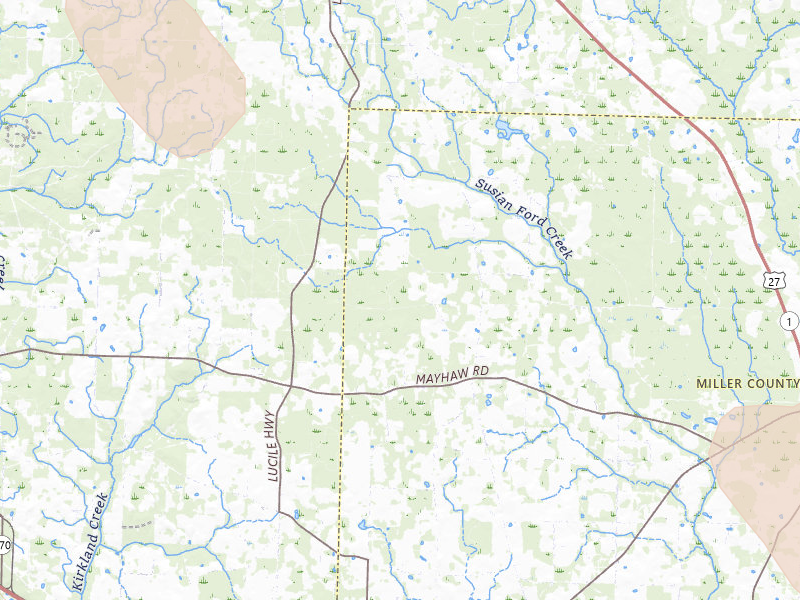 Radar-estimated hail-size map of the storm over Blakely, GA on Jul 30, 2026