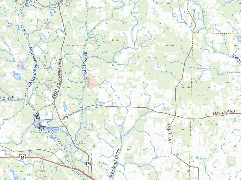 Radar-estimated hail-size map of the storm over Blakely, GA on Aug 25, 2026