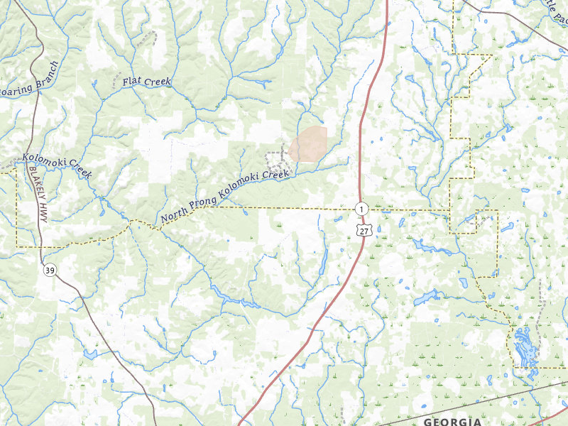 Radar-estimated hail-size map of the storm over Bluffton, GA on Jul 10, 2026