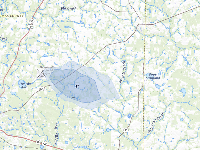 NEXRAD radar-signature map of the hail storm over Boston, GA on May 17, 2026