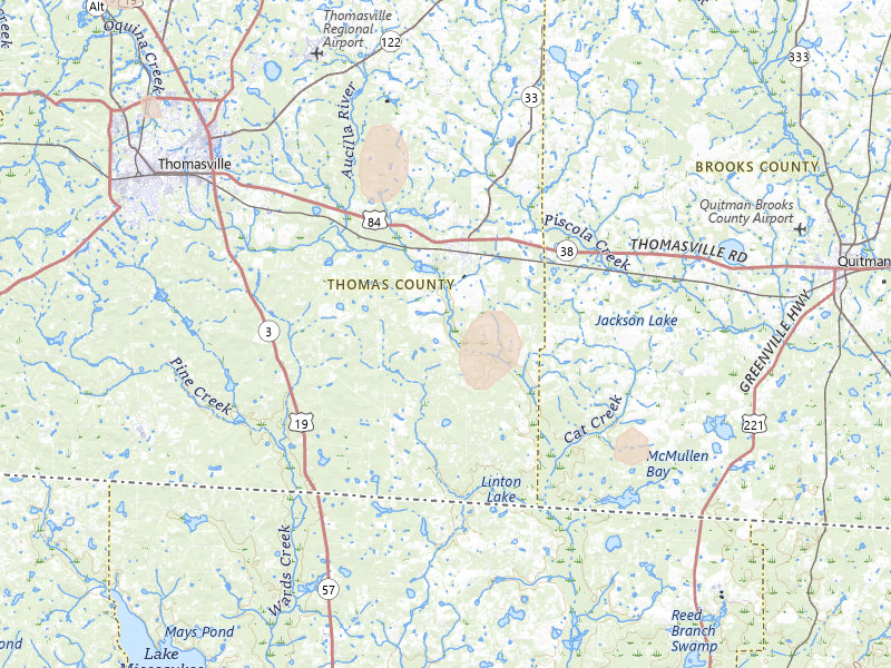 Radar-estimated hail-size map of the storm over Boston, GA on Aug 19, 2026