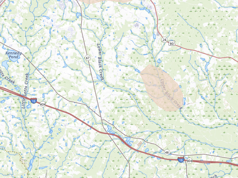 Radar-estimated hail-size map of the storm over Brooklet, GA on Jun 12, 2026