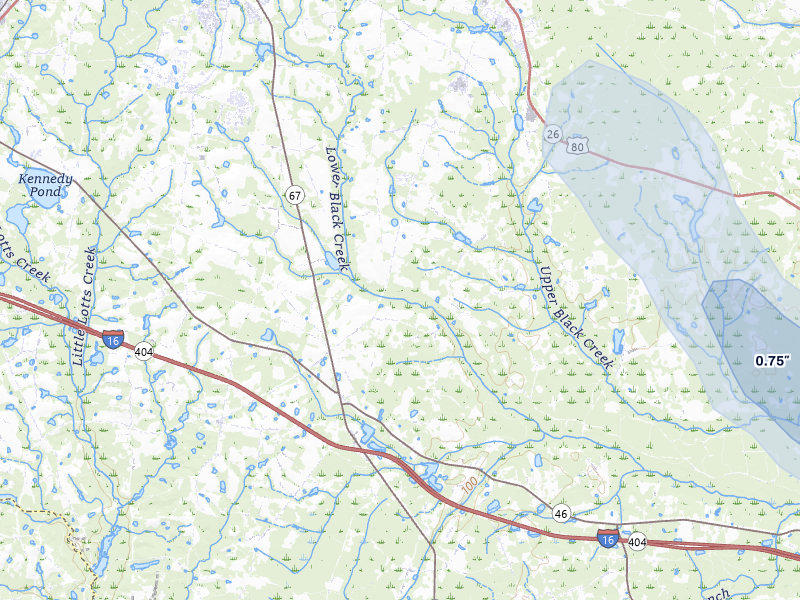 NEXRAD radar-signature map of the hail storm over Brooklet, GA on Jul 29, 2026