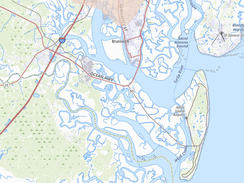 Radar-estimated hail-size map of the storm over Brunswick, GA on Jul 5, 2026