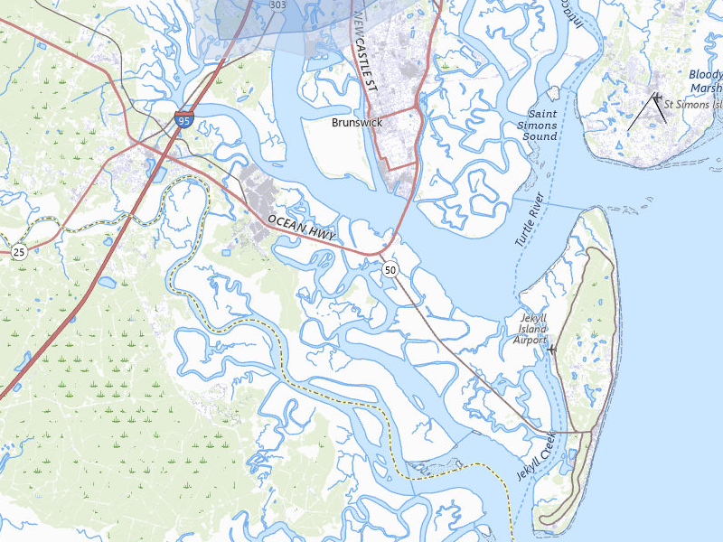 NEXRAD radar-signature map of the hail storm over Brunswick, GA on Jul 5, 2026