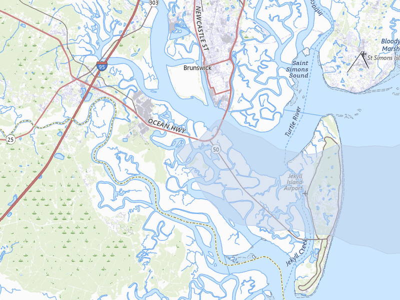 NEXRAD radar-signature map of the hail storm over Brunswick, GA on Jul 29, 2026