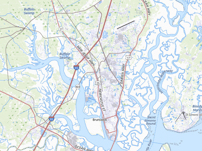 Radar-estimated hail-size map of the storm over Brunswick, GA on Aug 13, 2026