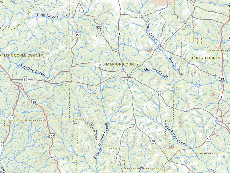 Radar-estimated hail-size map of the storm over Buena Vista, GA on Jul 9, 2026