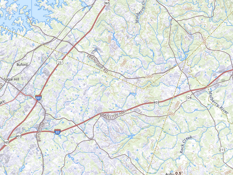 Radar-estimated hail-size map of the storm over Buford, GA on Jul 10, 2026