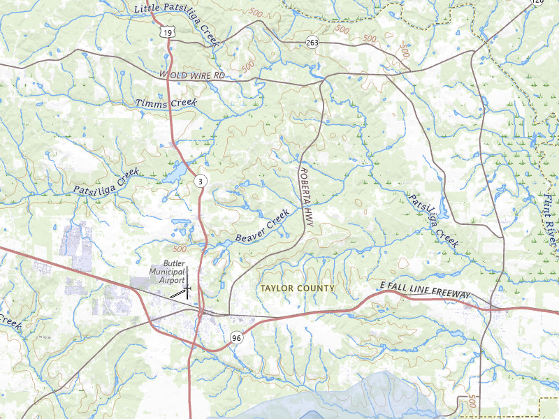 NEXRAD radar-signature map of the hail storm over Butler, GA on Aug 14, 2026