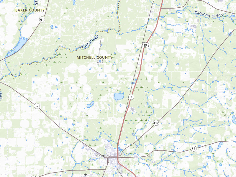 Radar-estimated hail-size map of the storm over Camilla, GA on Jul 7, 2026