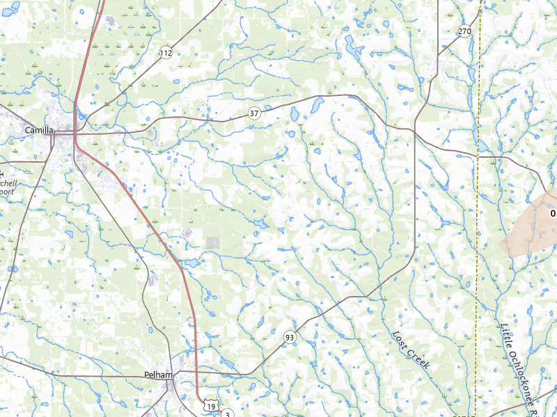 Radar-estimated hail-size map of the storm over Camilla, GA on Jul 10, 2026