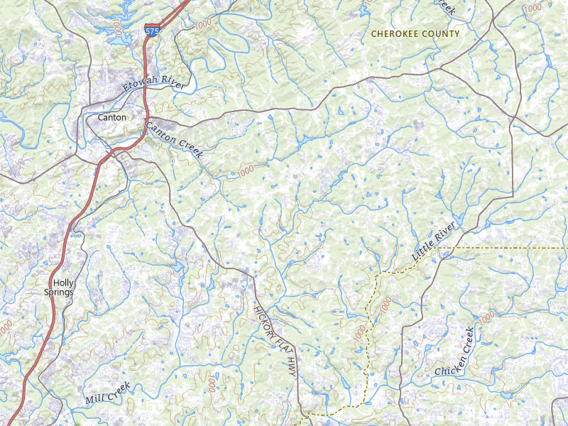 Radar-estimated hail-size map of the storm over Canton, GA on Jul 11, 2026