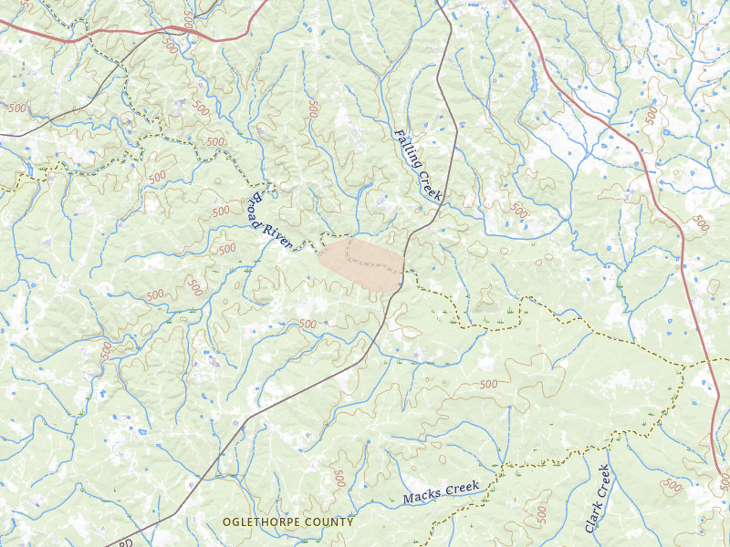 Radar-estimated hail-size map of the storm over Carlton, GA on Jul 10, 2026