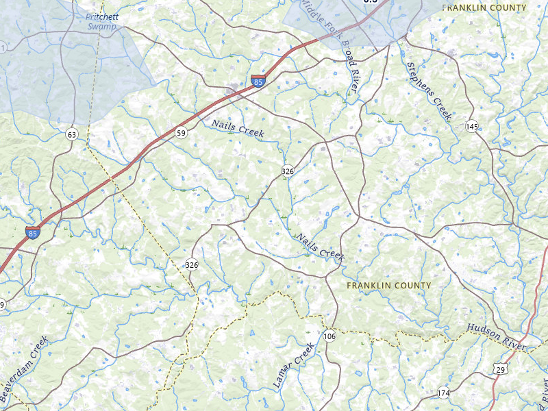 NEXRAD radar-signature map of the hail over Carnesville, GA