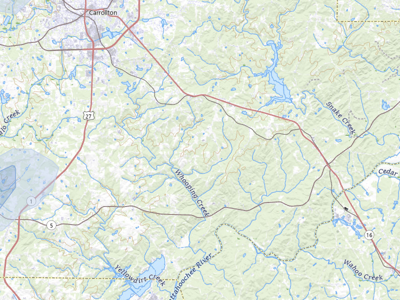 NEXRAD radar-signature map of the hail over Carrollton, GA