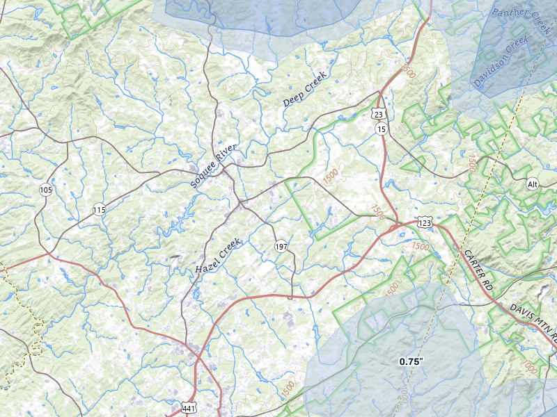 NEXRAD radar-signature map of the hail storm over Clarkesville, GA on Aug 20, 2026