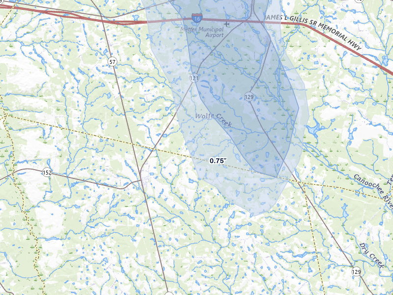 NEXRAD radar-signature map of the hail storm over Cobbtown, GA on Aug 13, 2026