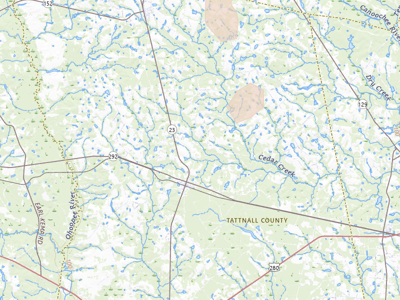 Radar-estimated hail-size map of the storm over Collins, GA on Jul 17, 2026