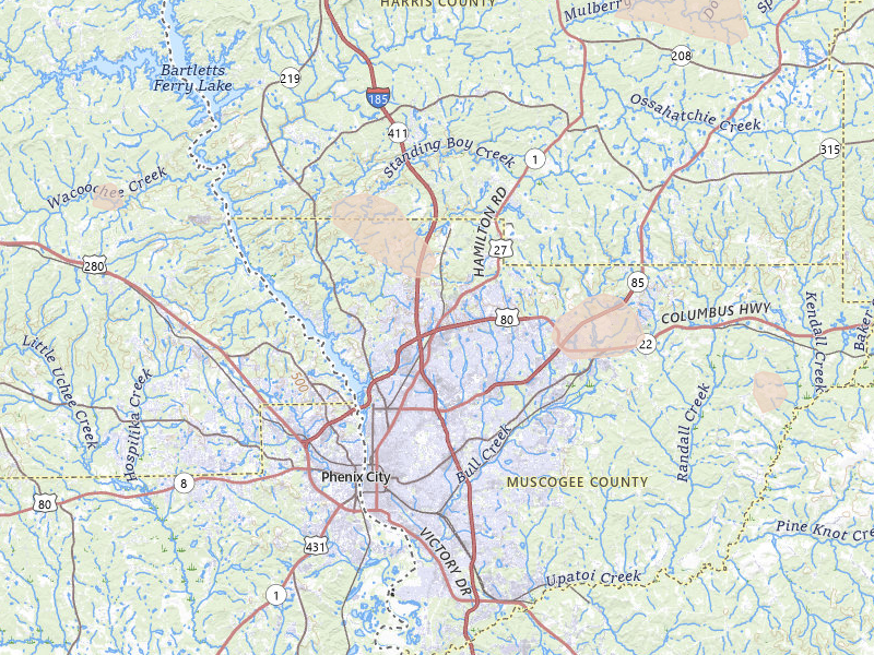 Radar-estimated hail-size map of the storm over Columbus, GA on Aug 11, 2026