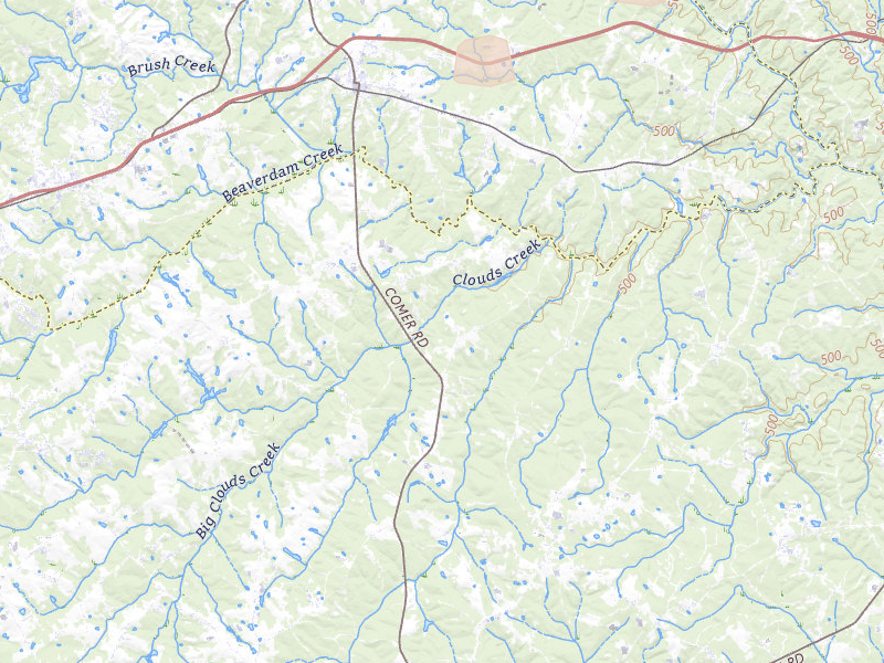 Radar-estimated hail-size map of the storm over Comer, GA on Jul 16, 2026