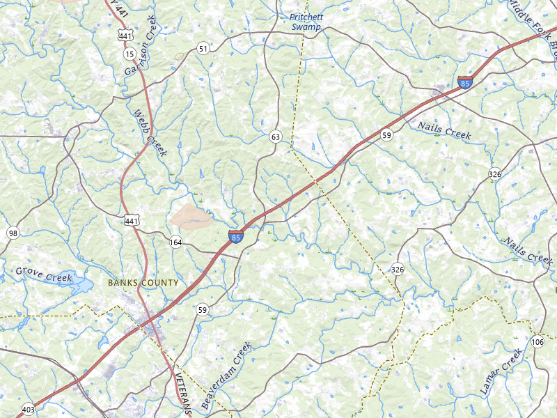 Radar-estimated hail-size map of the storm over Commerce, GA on Aug 2, 2026