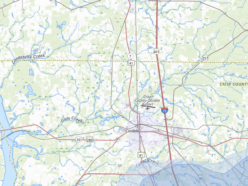 NEXRAD radar-signature map of the hail storm over Cordele, GA on Jul 10, 2026