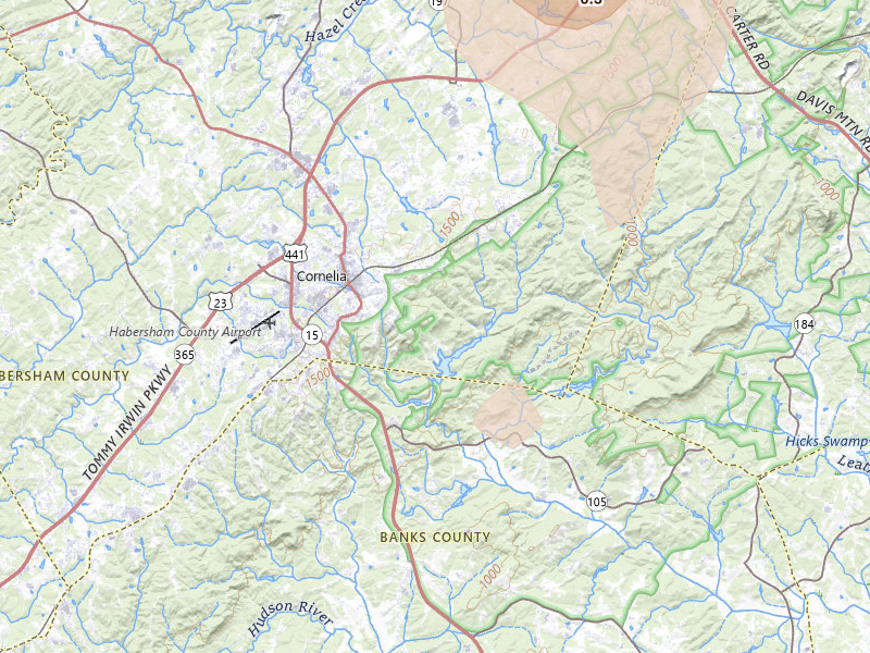 Radar-estimated hail-size map of the storm over Cornelia, GA
