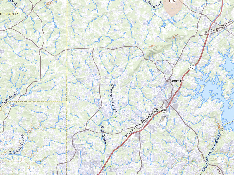 Radar-estimated hail-size map of the storm over Cumming, GA on May 17, 2026
