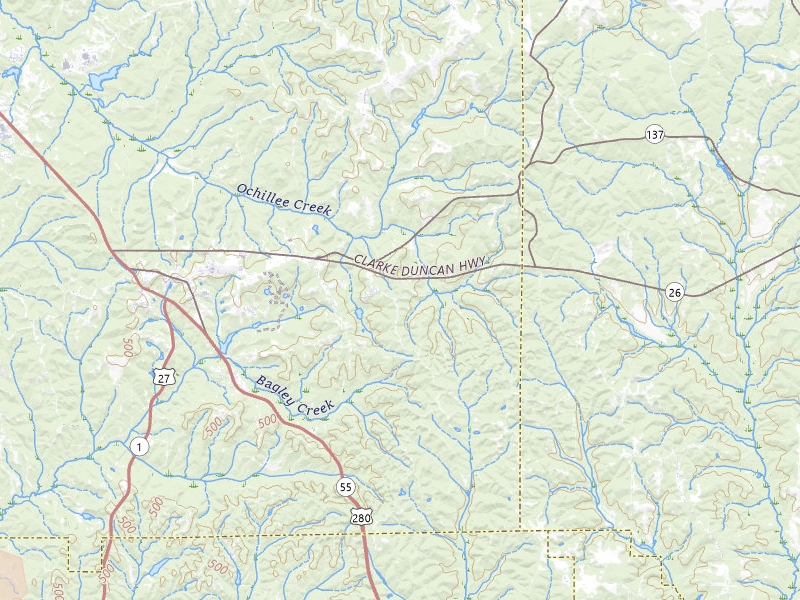 Radar-estimated hail-size map of the storm over Cusseta, GA on May 6, 2026