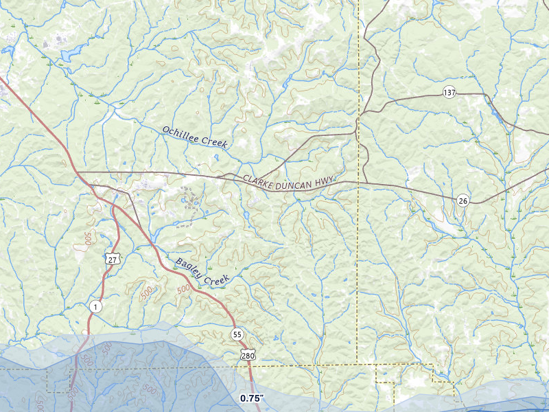 NEXRAD radar-signature map of the hail storm over Cusseta, GA on May 6, 2026