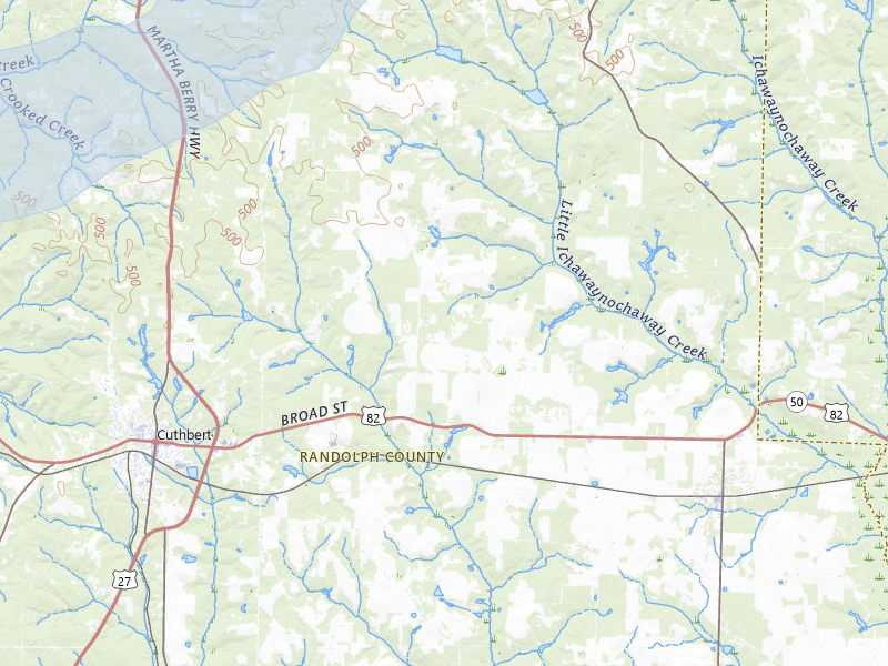 NEXRAD radar-signature map of the hail storm over Cuthbert, GA on Mar 16, 2026