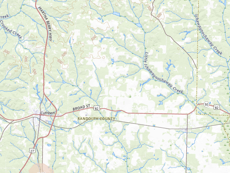 Radar-estimated hail-size map of the storm over Cuthbert, GA on Jul 17, 2026