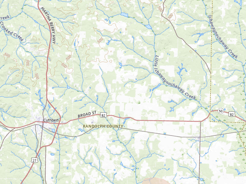 Radar-estimated hail-size map of the storm over Cuthbert, GA on Jul 29, 2026