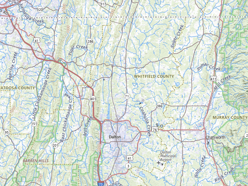Radar-estimated hail-size map of the storm over Dalton, GA on Apr 27, 2026