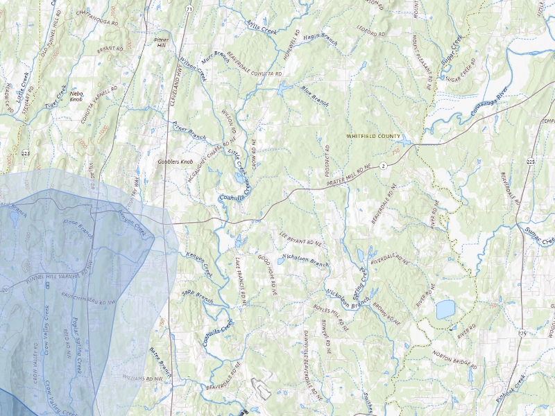 NEXRAD radar-signature map of the hail storm over Dalton, GA on Aug 20, 2026