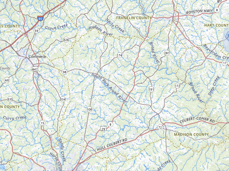 NEXRAD radar-signature map of the hail over Danielsville, GA