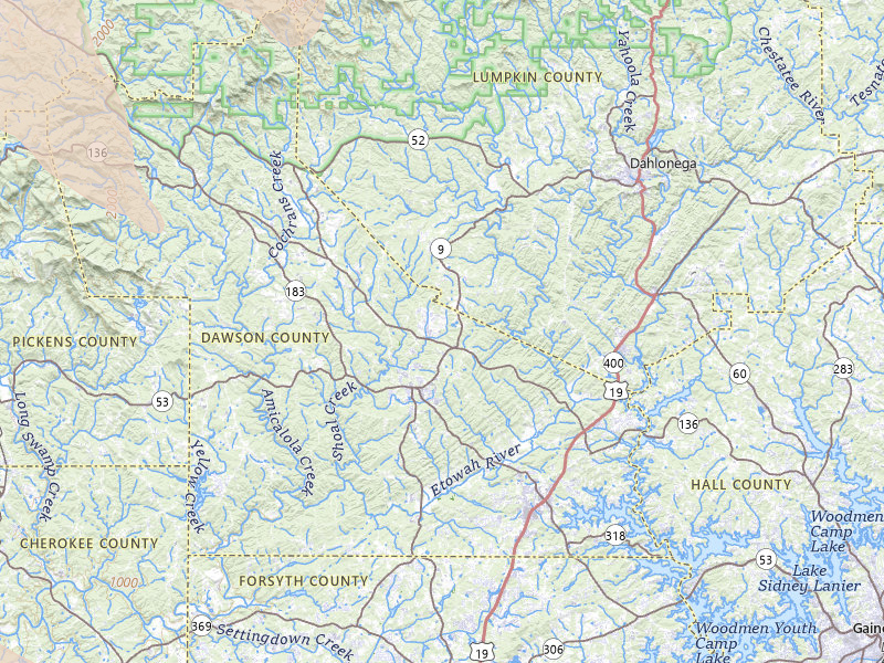 Radar-estimated hail-size map of the storm over Dawsonville, GA on Jul 28, 2026